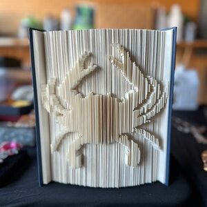 Crab Book Art Sculpture